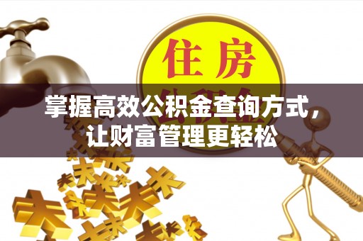 西沙掌握高效公积金查询方式，让财富管理更轻松